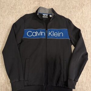 Slightly Used Calvin Klein Black Blue Soft Fleece Zip Up Men’s Size Medium
